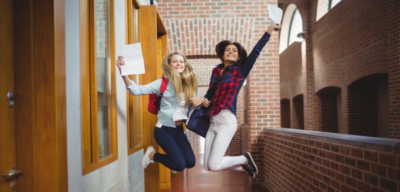 females receiving science A-level results